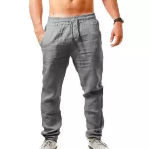 시원한 스트레이트핏 린넨 팬츠 허리 밴딩 조절 (WFK5UEL)