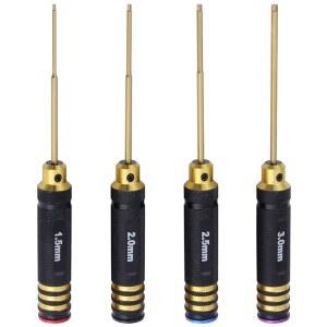 [미국배송] HOBBYPARK 티타늄 육각 드라이버 세트 1.5MM 2.0MM 2.5MM 3.0MM 렌치 도구 키트 다축 FPV 레이싱 드론 RC 쿼드콥터 헬리콥터 카 4팩