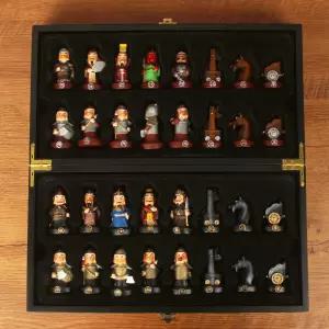 삼국지 장기 캐릭터 실사 피규어 고급형 게임 원목 장기판 조조 입체캐릭터 유비 전통 버전