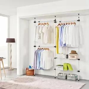 3단행거 2단선반 고정식옷걸이 902행거 W4CE177