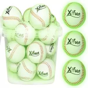 시푸아 17팩 글로우 인 더 다크 폼 야구 - 3~10세 용 라이트업 티볼 세트 뒷마당 캠핑용 야외 야간 장난감