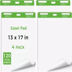 DINGIXOC 미니 이젤 패드 13 x 17인치 교사 교육 프레젠테이션 또는 브레인스토밍 논스틱 플립 차트 용지