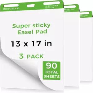 딩익스콕 스티키 미니 이젤 패드 13 x 17인치 교사용 앵커 차트 용지 3 팩 교실 사무실 30 장/패드용 백
