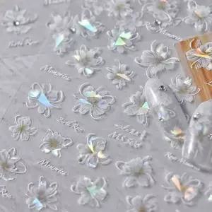 플라워네일스티커 컬러감 네일아트 은은한 투명네 (WFK9D4Q)