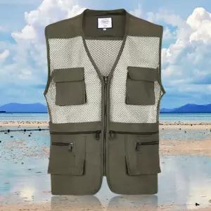남성 등산 조끼 다용도 아웃도어 여름 남성 메쉬 조끼 낚시 작업 포켓