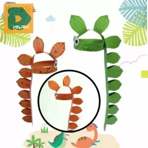 어린이 머리띠 10p 유치원 머리띠 재료 체험 꾸미기 학습 미술 만들기세트 공룡 주황색 놀이용 종이 교구