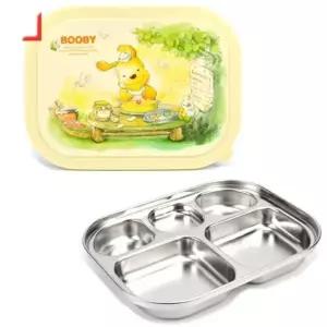 부비 스텐급식식판 유치원 가방 부비밀폐(식판+뚜껑) (WFK9QJS)