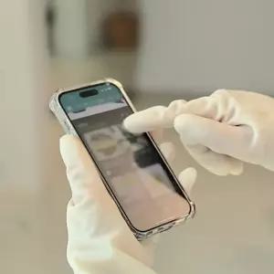 더 니트릴 스노우로터스 길어진 스마트폰터치가능 고무장갑 식품용 니트릴 고무장갑 긴 큰 오래 편한 냄새