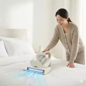 무선 침대 먼지제거기 대흡입 듀얼컵 살균 자외선 침구 청소기