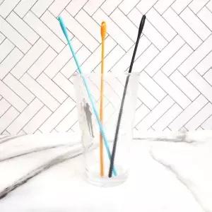 [하프클럽/]빨대솔 실리콘 부드러운 긴빨대 브러쉬 오렌지