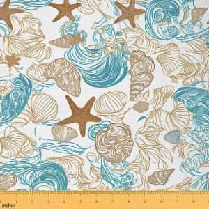 필유 해리 패브릭 바이 더 야드 이국적인 오션 웨이브 보호 테마 의자 및 가정용 DIY 프로젝트용 실내