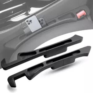 카시트 갭 필러 2Pcs 휴대폰 슬롯 및 충전 구멍이 있는 유니버설 정리함 듀얼 슬롯으로 시트 콘솔 간 낙하