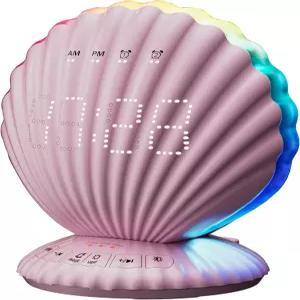 침실용 초연 알람 시계 휴대용 블루투스 스피커 백색 소음 기계 노래 20/40/60 타이머 RGB 야간 조명 침실