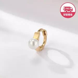 [비앤비골드] 당일발송 14K 클래식 진주 미니 원터치 링 피어싱 S 한쪽 JAE40833