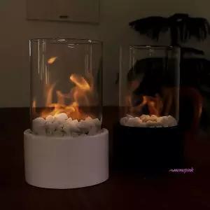 가정용 난로 램프 원형 에탄올 화목 화이트 불멍opq639