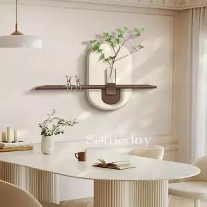 감성 인테리어 액자 빈티지 화분 디자인 꽃병 포인터 크림색 수경재배 병에 담긴 녹색 식물 DIY 사암 그림