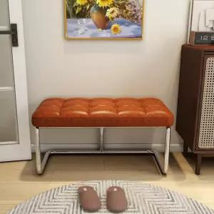 인테리어 벤치의자 스테인레스 북유럽 가죽 긴의자