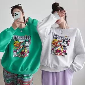 여성 디즈니 프렌즈 기모 면 맨투맨 티셔츠 -WTS1003- 겨울