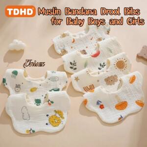 무라식 TDHD BABY Muslin Drool Bibs for Boys Girls 1 팩 및 Teething을  조절  Baby Soft Cotton Bandana