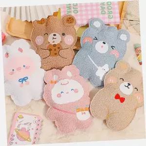 곰돌이 캐릭터 온수팩 뽀글이 털소재 핫팩 겨울 보온 물주머니 찜질용품