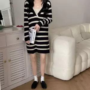 펀칭 단가라 숏자켓 원피스 배색 스트라이프 가디건 여자가을옷 데일리룩