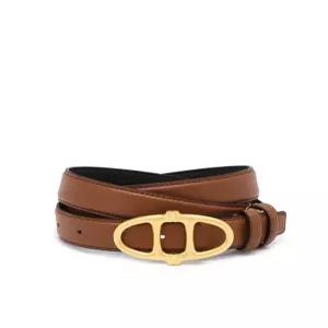아떼 바네사브루노 액세사리 26SS [10%추가쿠폰]25MM 브라운 무광 레더 더블에이 벨트 (골드) AABE6E003W2