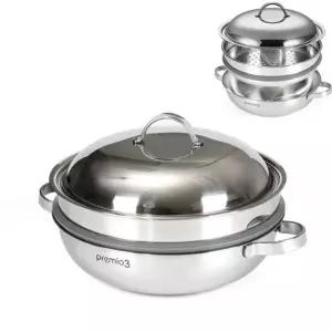 키친아트 프리미오3 통3중 인덕션 스텐 찜냄비 (26·28·30·33cm)