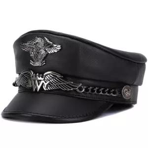 군모 소가죽 남녀공용 패션 모자 마도로스캡 빈티지 레트로 플랫캡