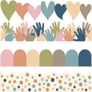 보호 게시판 교실 경계 컬러풀 테두리 스티커 다이컷 다듬기 학교 칠판 책상용 스캘럽 셀프 91.8피트