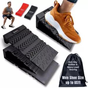 스포티든 스쿼트 웨지 블록 - 미끄럼 방지 고무 3개의 조절 가능한 각도 남성 신발 사이즈 최대 US11-4Pcs