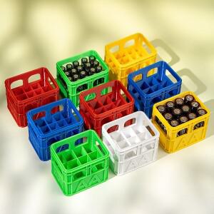 3D 프린팅된 적층형 배터리 정리함 12칸 대용량 보관함 정리함 AA 18650 21700 및 9V 적합