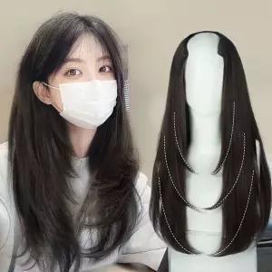 [하프클럽/]볼륨업 레이어드 헤어피스 여자가발 긴머리가발 패션가발 통가
