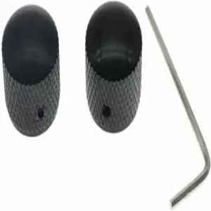 텔레캐스터 P 베이스 정밀 블랙용 세트 스크류가 있는 20mm 기타 돔 노브 2개 Dopro