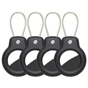 와이어 케이블이 포함된 에어태그 홀더용 보호 케이스 에어 태그 잠금 키용 키체인 수하물 GPS 액세서리