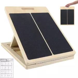 종아리 스트레칭을 위한 Qcdou 경사 보드 조절 가능한 휴대용 나무 스트레칭 밸런스 빔 스쿼트 다리 무릎