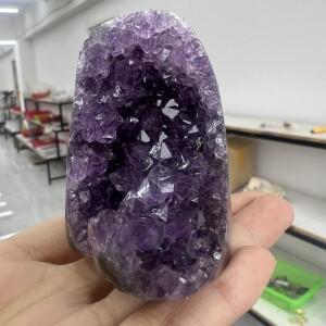 171g 6.3cm 천연 우루과이 드림 자수정 석영 크리스탈 클러스터 스탠드