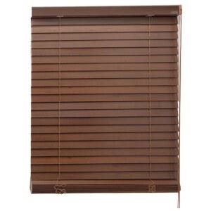 나비톡 브라운 포플러 우드 베네시안 블라인드, 34인치 W x 60인치 L 7D, 가정 및 사무실용 수평 창문 그늘막 맞춤, 조명 필터링 개인정보 보호, 간편한 설치