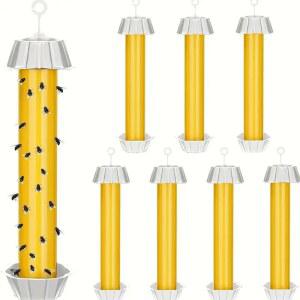 스틱 모양의 노란색 끈끈한 플라이 캐처 정원 안뜰 농장 트랩 작은 비행 곤충 1