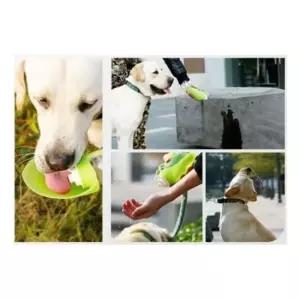 실리콘 접이식 나뭇잎 휴대용 물병(그린) 애견 강아지 고양이 반려견 애완