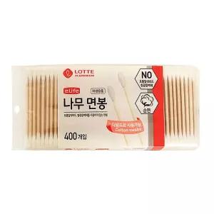롯데이라이프 나무면봉 400P 화장면봉 유아면봉 고급면봉 위생용품