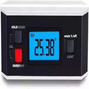 백라이트 디스플레이가 장착된 AICEYI 블랙 V-그루브 디지털 앵글 파인더 - 고정밀 IP65 방수 자기