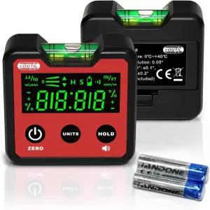 각도 게이지 eOUTIL 디지털 각도기 /경사계 /V-그루브 마그네틱 베이스가 있는 파인더 - 자동차 목공 건물