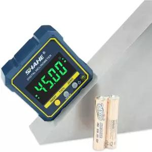 SHAHE 디지털 각도 게이지 자기 각도계 경사계 파인더 큐브 레벨 박스(자기 베이스 및 백라이트 포함)