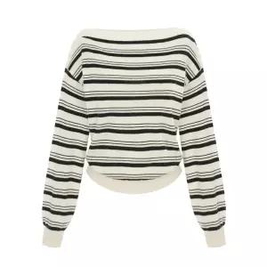 [롯데백화점]티뷰 보트넥 숄더 버튼 단가라 울니트_V6A-CKN002