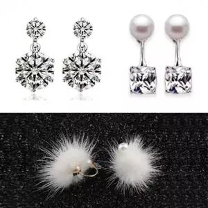 겨울폼폼귀걸이 드롭Q귀걸이 진주귀걸이 3종OC