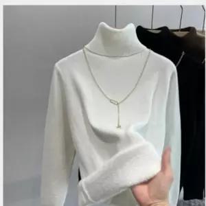 풀오버 목폴라 티셔츠 여성 스웨터 여성 겨울 목폴라티셔츠 니트 기모 겨울 풀오버스웨터 라운드넥 니트