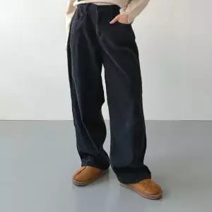 여자 백밴딩 기모와이드 벌룬핏 핀턱 면원단 FW 바지