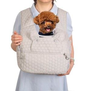 반려견용 반려견 배낭 , 조절 가능한 스트랩 고양이 슬링, 핸즈프리 전면 반려동물 슬링 박스, 캠핑 하이킹 여행용 자전거용 6-20파운드 백팩 라이트 그레이 장착