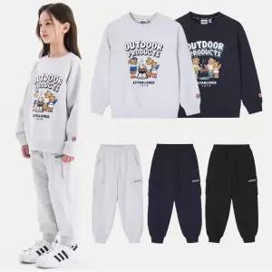 [롯데백화점]아웃도어프로덕츠 베어 그래픽 맨투맨,쮸리 카고 조거 팬츠 세트(OD261IMM07,OD261BPT07)