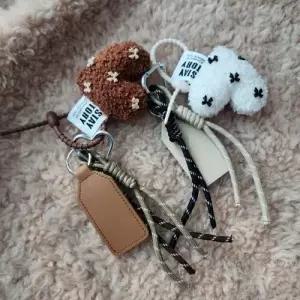 뽀글이 하트 로프 백참 키링 키홀더 열쇠고리 겨울 가방 꾸미기